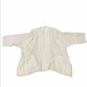 Vintage Yohji Yamamoto White Linen Kimono Shirt